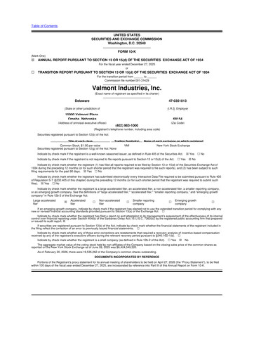 Thumbnail Valmont Industries
 10-K Annual Report 2025