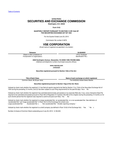 Thumbnail VSE Corporation 10-Q Quarterly Report FY 