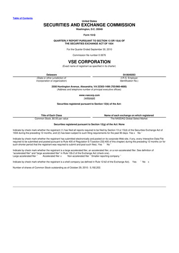 Thumbnail VSE Corporation 10-Q Quarterly Report FY 