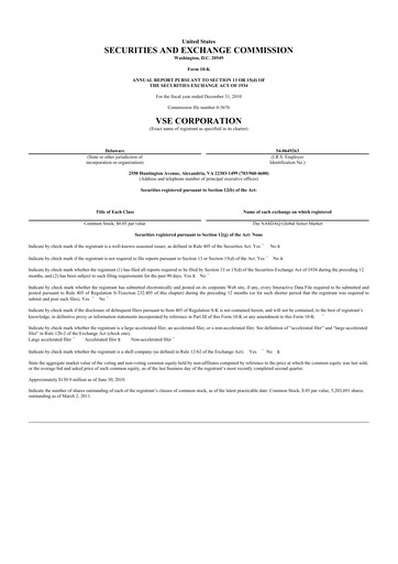 Thumbnail VSE Corporation 10-K Annual Report 
