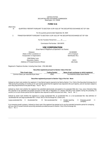 Thumbnail VSE Corporation 10-Q Quarterly Report FY2020 