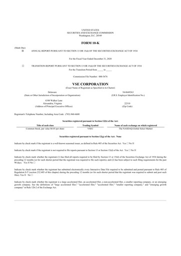 Thumbnail VSE Corporation 10-K Annual Report 2020