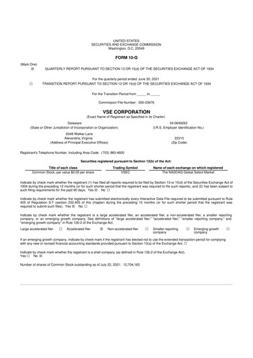 Thumbnail VSE Corporation 10-Q Quarterly Report FY2021 