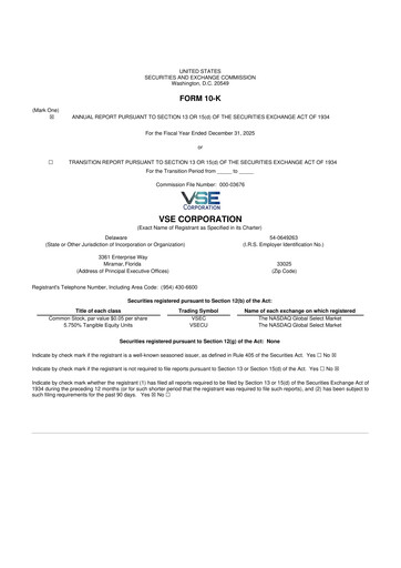 Thumbnail VSE Corporation 10-K Annual Report 2025