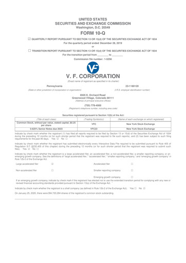 Vorschaubild VF Corporation 10-Q Quartalsbericht 2020 