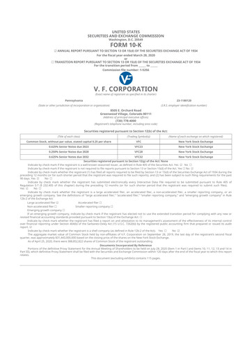 Thumbnail VF Corporation 10-K Annual Report 2020