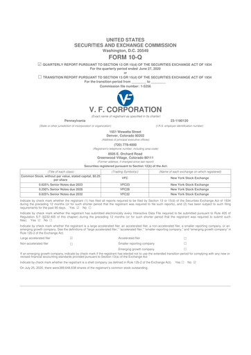 Vorschaubild VF Corporation 10-Q Quartalsbericht 2021 