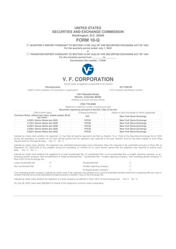 Vorschaubild VF Corporation 10-Q Quartalsbericht 2024 