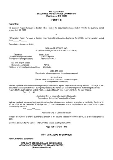 Miniature Walmart 10-Q Rapport trimestriel  
