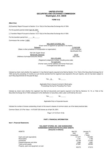 Miniature Walmart 10-Q Rapport trimestriel  