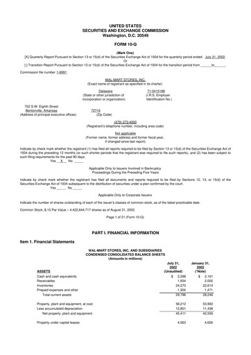 Miniature Walmart 10-Q Rapport trimestriel  