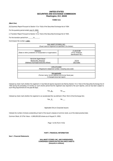 Miniature Walmart 10-Q Rapport trimestriel  