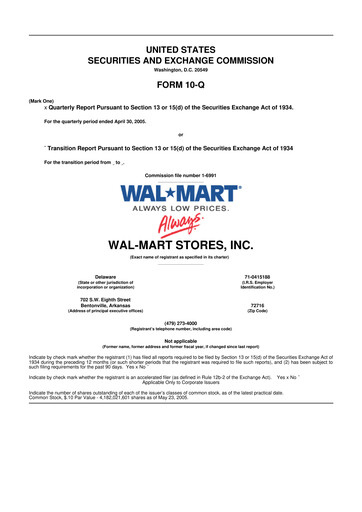 Miniature Walmart 10-Q Rapport trimestriel  