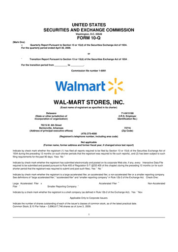 Miniature Walmart 10-Q Rapport trimestriel  