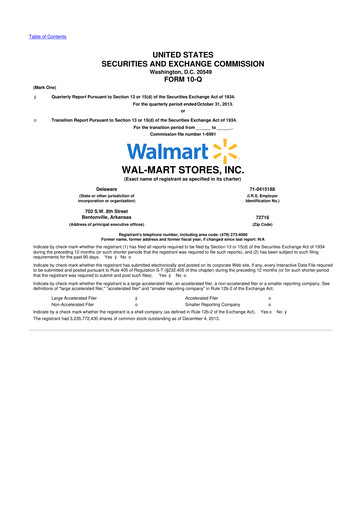 Miniature Walmart 10-Q Rapport trimestriel 2014 