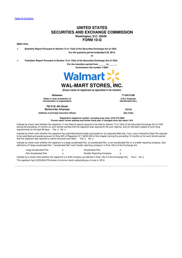 Miniature Walmart 10-Q Rapport trimestriel 2015 