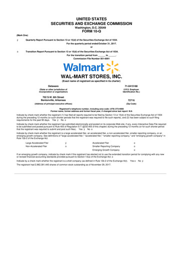 Miniature Walmart 10-Q Rapport trimestriel 2018 