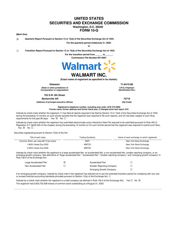 Miniature Walmart 10-Q Rapport trimestriel 2021 