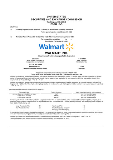 Miniature Walmart 10-Q Rapport trimestriel 2021 