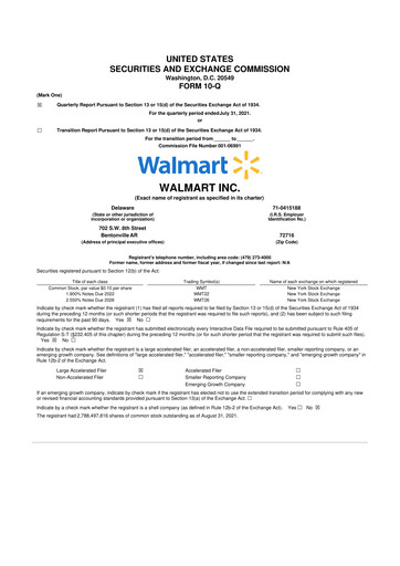 Miniature Walmart 10-Q Rapport trimestriel 2022 