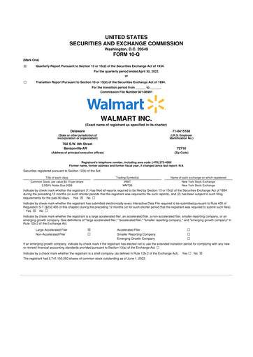 Miniature Walmart 10-Q Rapport trimestriel 2023 