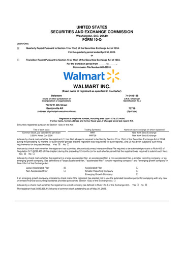 Miniature Walmart 10-Q Rapport trimestriel 2024 