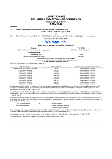 Miniature Walmart 10-Q Rapport trimestriel 2026 
