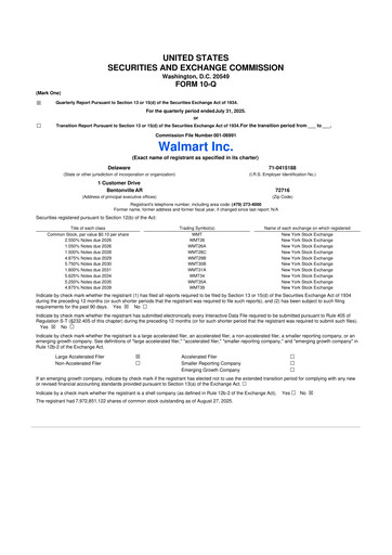 Miniature Walmart 10-Q Rapport trimestriel 2026 