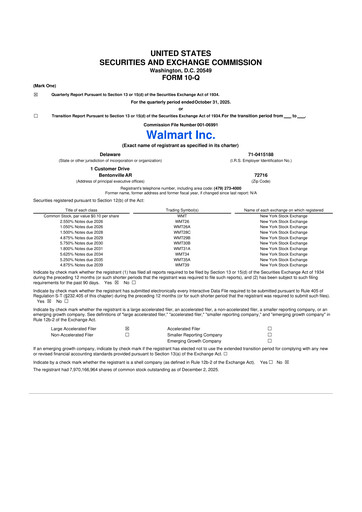 Miniature Walmart 10-Q Rapport trimestriel 2026 