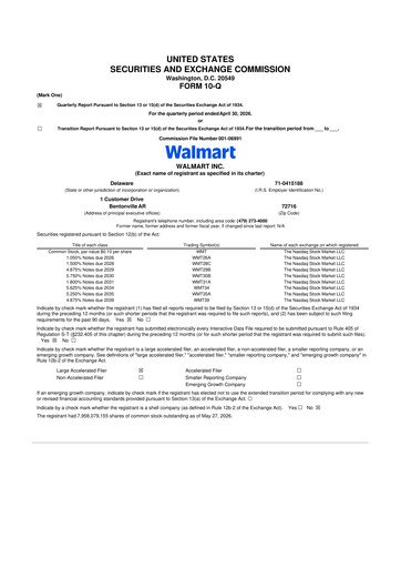 Thumbnail Walmart 10-Q Quarterly Report FY2027 