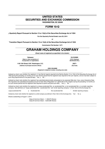 Thumbnail Graham Holdings 10-Q Quarterly Report FY2014 