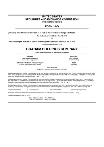 Thumbnail Graham Holdings 10-Q Quarterly Report FY2015 