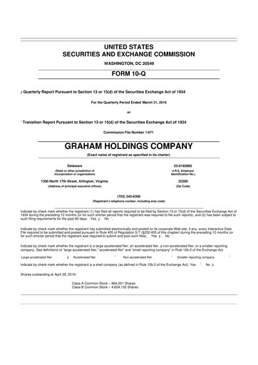 Thumbnail Graham Holdings 10-Q Quarterly Report FY2016 