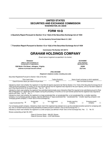 Thumbnail Graham Holdings 10-Q Quarterly Report FY2021 