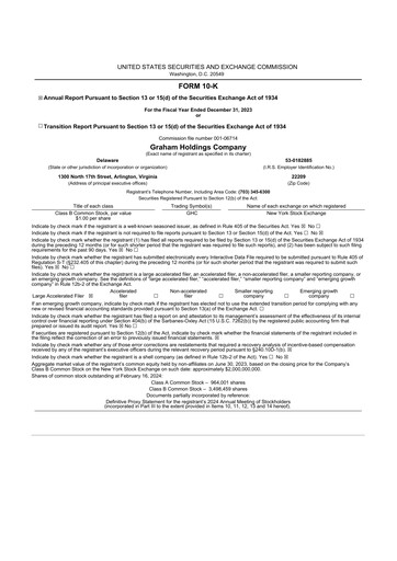 Thumbnail Graham Holdings 10-K Annual Report 2023