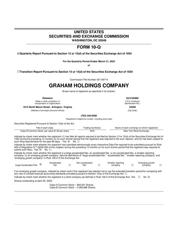 Thumbnail Graham Holdings 10-Q Quarterly Report FY2025 