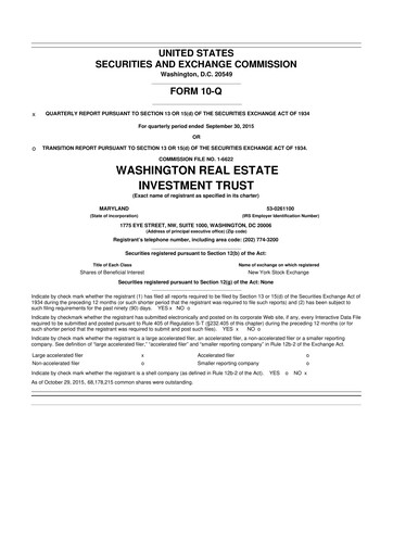 Thumbnail Elme Communities 10-Q Quarterly Report FY2015 