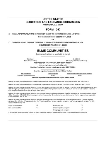 Thumbnail Elme Communities 10-K Annual Report 2025