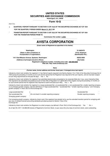 Thumbnail Avista
 10-Q Quarterly Report FY2017 