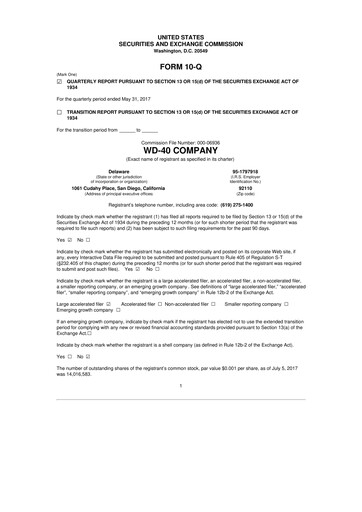 Thumbnail WD-40 Company
 10-Q Quarterly Report FY2017 