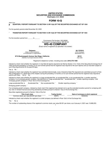 Thumbnail WD-40 Company
 10-Q Quarterly Report FY2021 