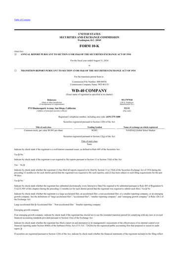 Thumbnail WD-40 Company
 10-K Annual Report 2024