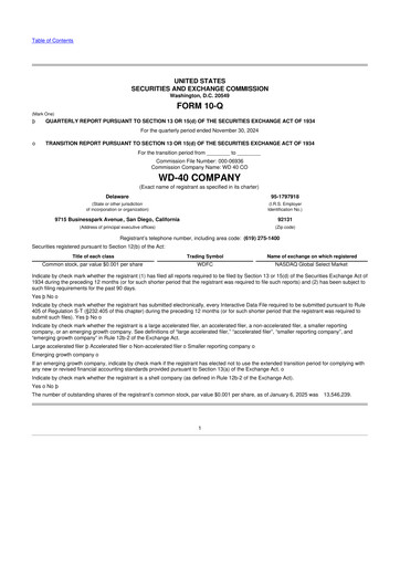 Thumbnail WD-40 Company
 10-Q Quarterly Report FY2025 