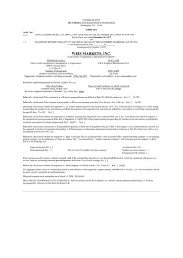 Thumbnail Weis Markets
 10-K Annual Report 2017