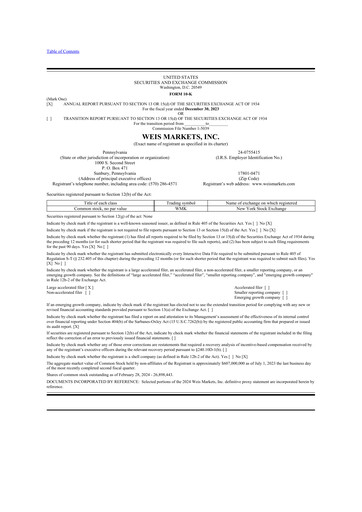 Thumbnail Weis Markets
 10-K Annual Report 2023