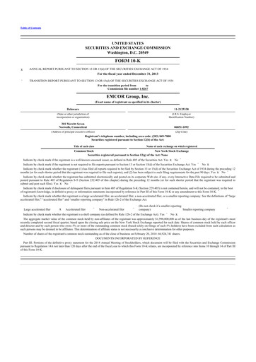 Thumbnail Emcor 10-K Annual Report 2013