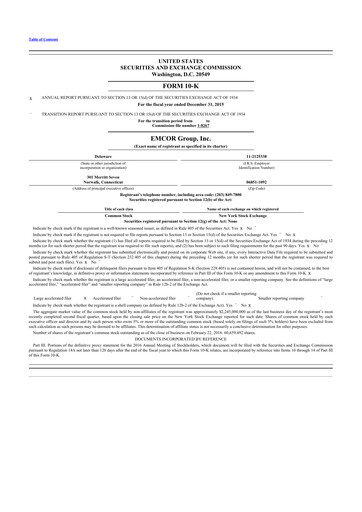 Thumbnail Emcor 10-K Annual Report 2015