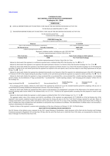 Thumbnail Emcor 10-K Annual Report 2020