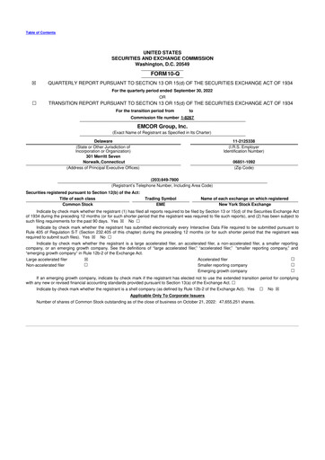 Miniature Emcor 10-Q Rapport trimestriel 2022 