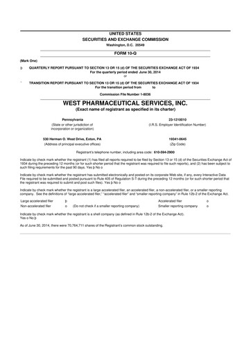 Thumbnail West Pharmaceutical Services 10-Q Quarterly Report FY2014 
